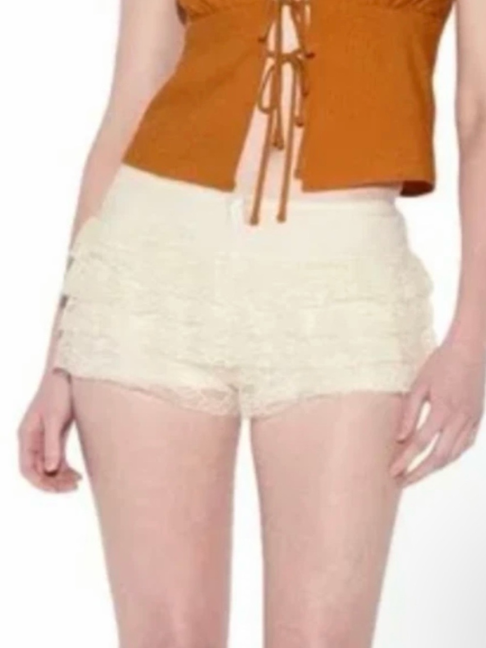 Lace Layered Cream Women's Shorts, Wild Fable, Med